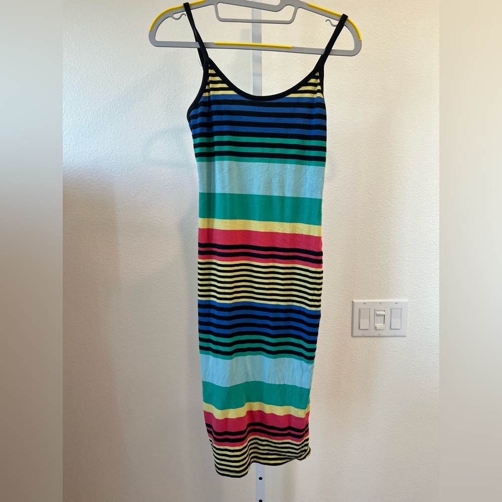 Colorful Striped Midi Dress